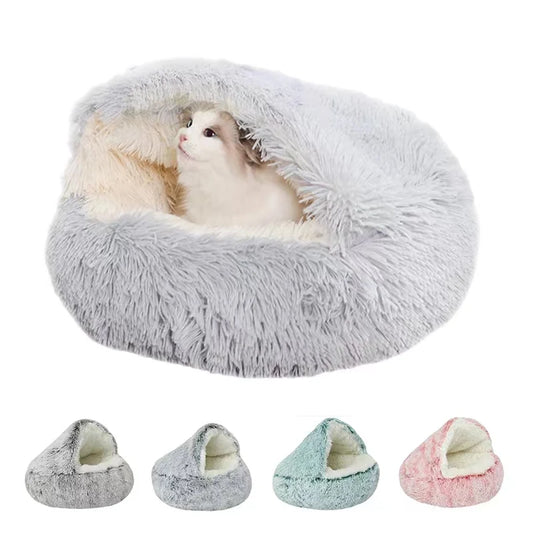 Winter Plush Cat Bed