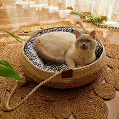 Rattan Woven Cat Bed