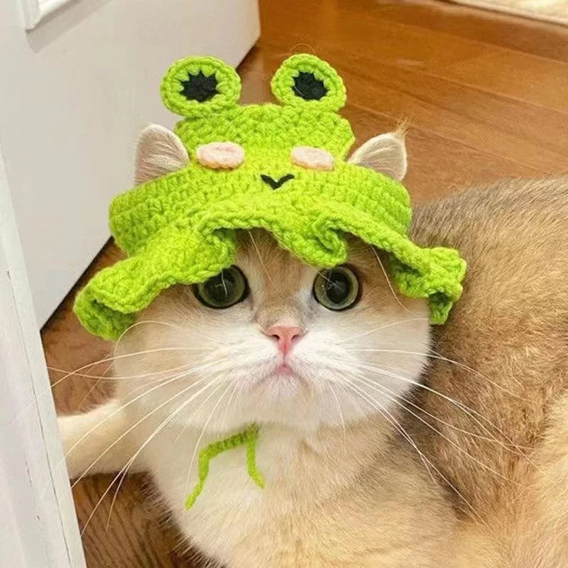 Hand-Knitted Cotton Pet Hats