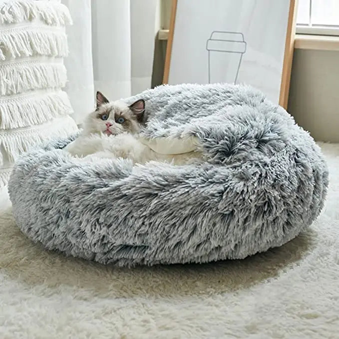 Winter Plush Cat Bed