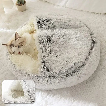 Winter Plush Cat Bed