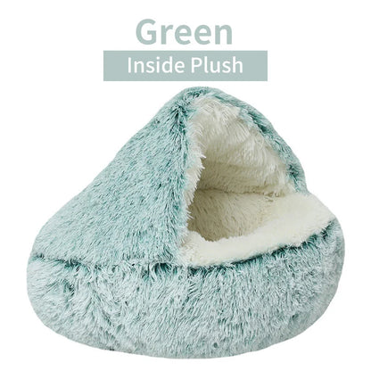 Winter Plush Cat Bed