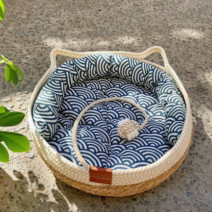 Rattan Woven Cat Bed