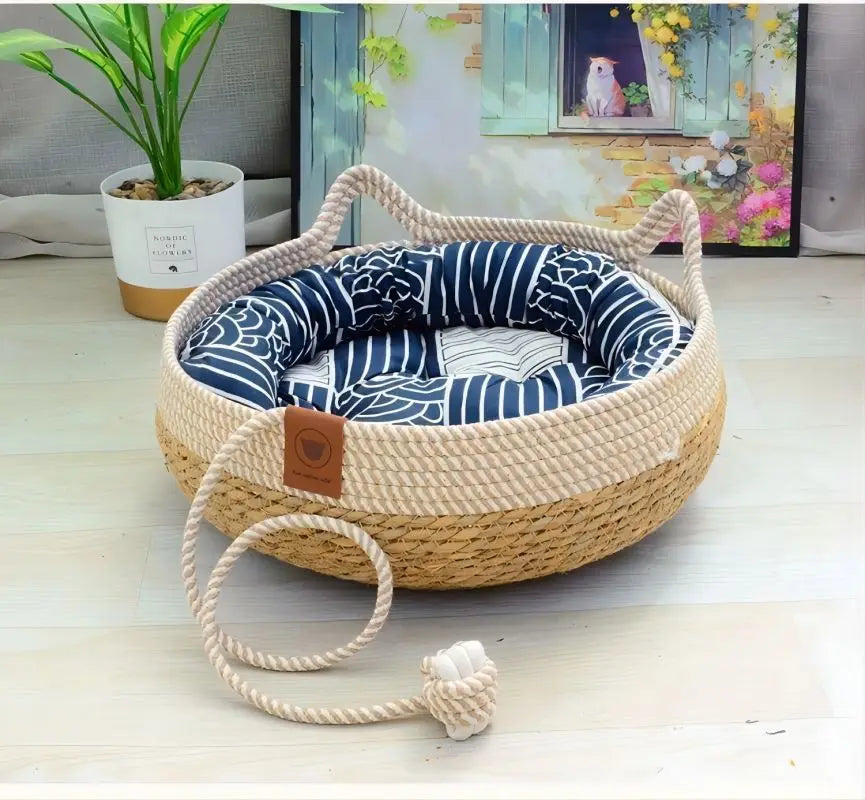 Rattan Woven Cat Bed