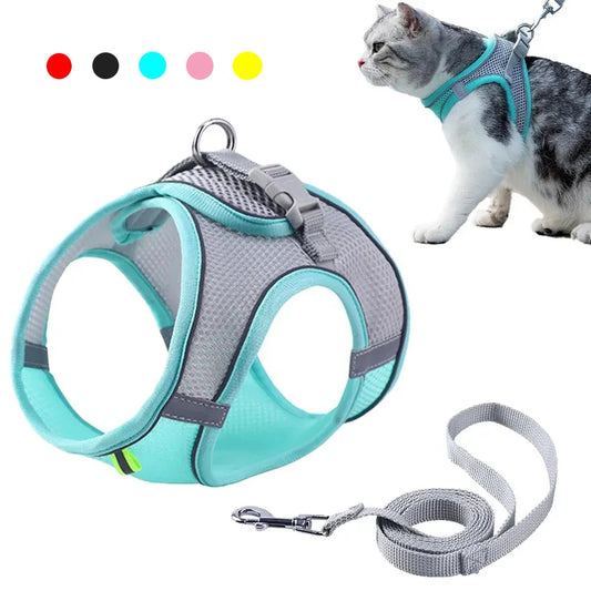 Adjustable Cat Harness Leash Set