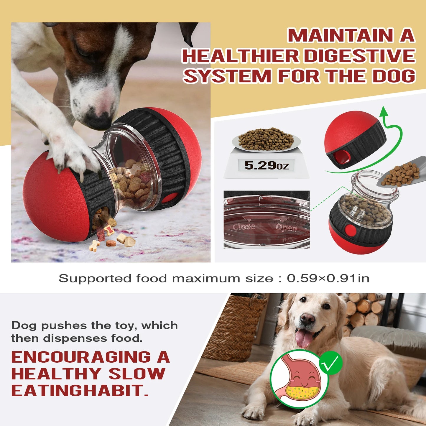 Interactive IQ Dog Toy And Slow Feeder Ball